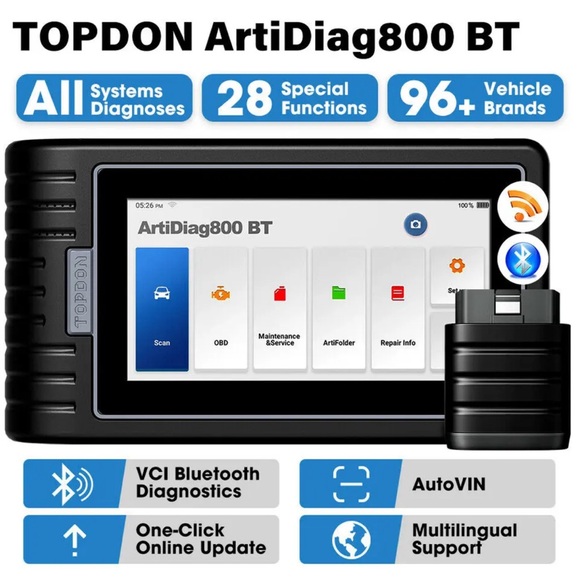 TOPDON AD800BT FULL System Car Diagnostic Tools Wireless Automotive Scanner - Picture 8 of 10